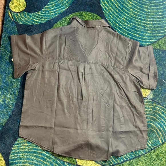 Women's Classic Gray Button Down Shirt - Picture 2 of 3